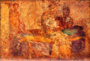 Fresco of Couple in Bed